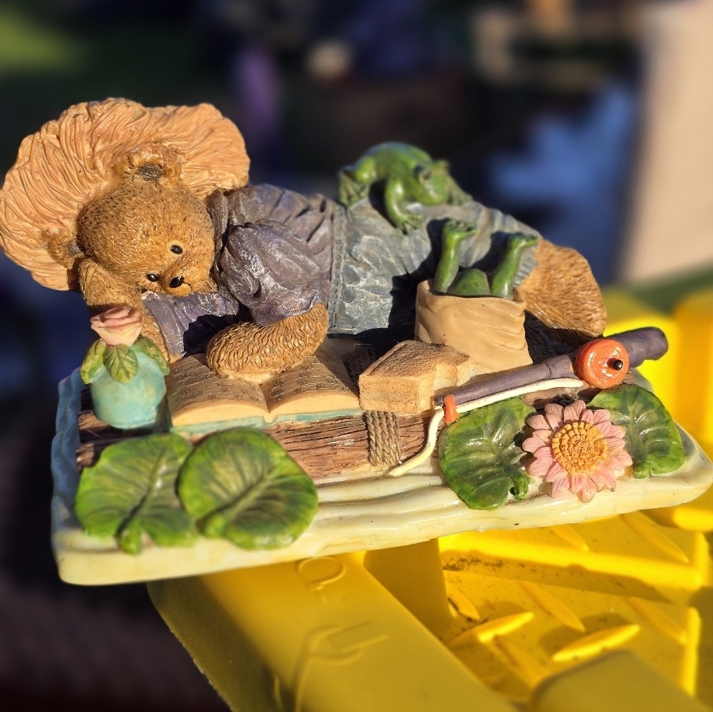 Vintage Collectible Young Berry Hill Bears HUCKLE BEAR 1987 Country Bear Frog